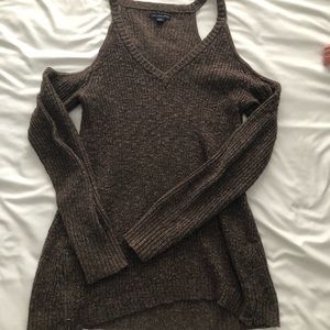 American Eagle Women’s cold shoulder sweater